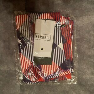 The BARBELL CARTEL red, white, blue stars and stripes pattern
